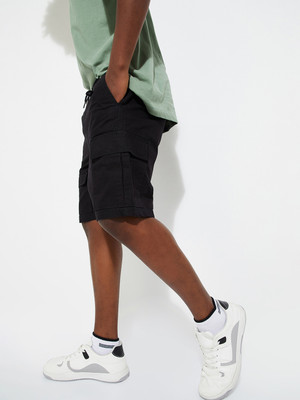 MAX Solid Men Black Basic Shorts