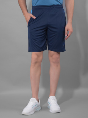 Force NXT Solid Men Blue Sports Shorts