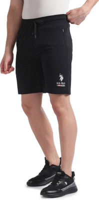 U.S. POLO ASSN. Printed Men Black Sports Shorts