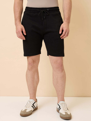 Status Quo Solid Men Black Regular Shorts