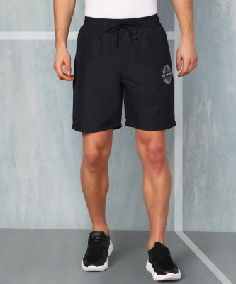 M7 By Metronaut Solid Men Dark Blue Sports Shorts