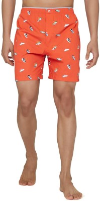 newbharat Printed Men Orange Basic Shorts