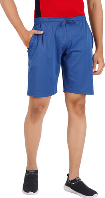 Guide Solid Men Blue Sports Shorts