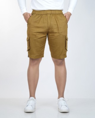 Ho Bindaass Solid Men Khaki Cargo Shorts