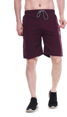 NAVII CLOTHING Solid Men Maroon Casual Shorts
