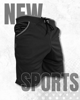 Venner Solid Men Black Running Shorts, Gym Shorts