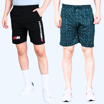 tthe dreams Printed Men Blue, Black Regular Shorts