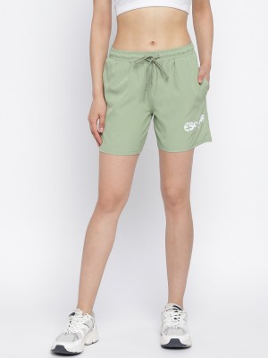 DRYP EVOLUT Solid Women Light Green Basic Shorts