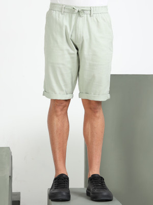 bEEVEE Solid Men Light Green Casual Shorts