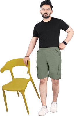 Raiment Solid Men Light Green Casual Shorts