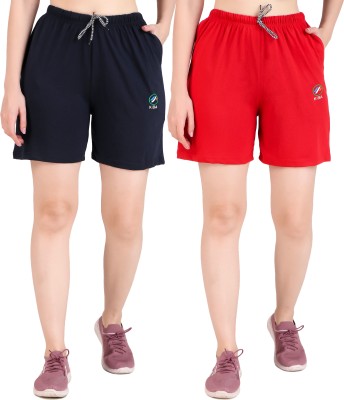 Kiba Retail Solid Women Multicolor Casual Shorts