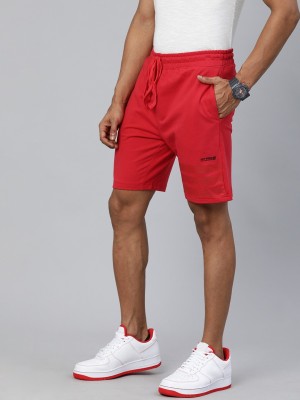 The Indian Garage Co. Solid Men Red Regular Shorts