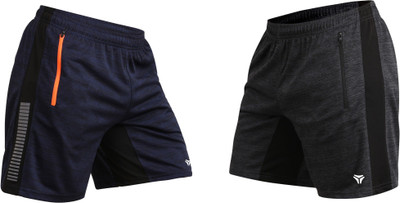 Kyk Color Block Men Dark Blue, Dark Grey Casual Shorts