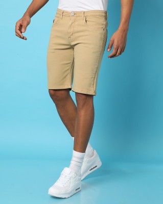 CAMPUS SUTRA Solid Men Denim Brown Casual Shorts