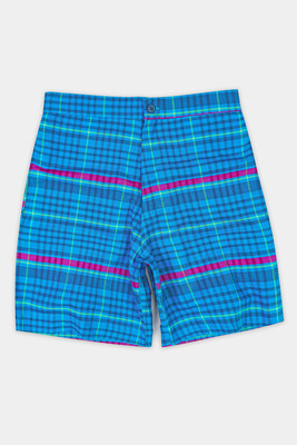 french crown Checkered Men Red Casual Shorts