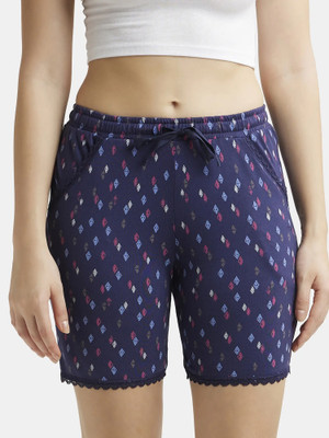 JOCKEY Printed Women Dark Blue Regular Shorts