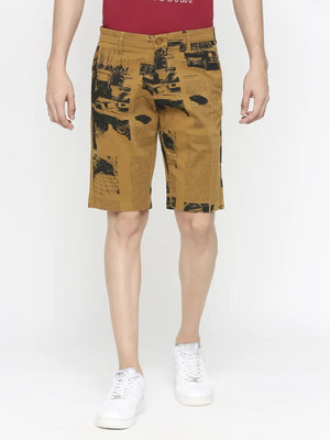 Spykar Printed Men Beige Basic Shorts
