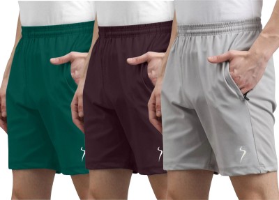 Flicfol Solid Men Multicolor Sports Shorts