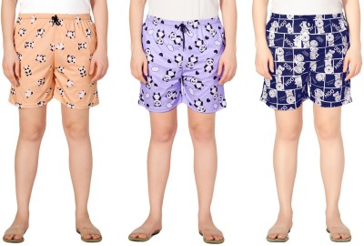 ANFAFAB Printed Women Multicolor Regular Shorts