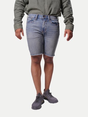 radprix Solid Men Blue Denim Shorts