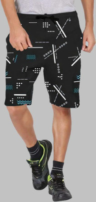 Basis Printed Men Black Regular Shorts