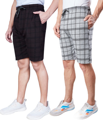 WILD CAMO Checkered Men Multicolor Casual Shorts