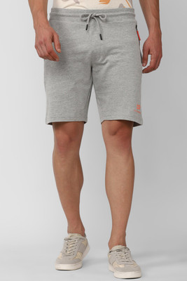 PETER ENGLAND Graphic Print Men Grey Regular Shorts