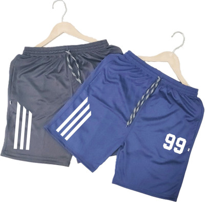 Vought Vick Printed Men Blue, Black Regular Shorts