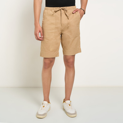 7 Alt by Pantaloons Solid Men Brown Basic Shorts