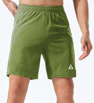 AVOLT Solid, Printed Men Light Green Regular Shorts