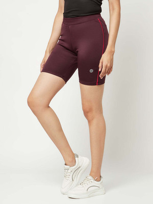 CRIMSOUNE CLUB Solid Women Purple Basic Shorts