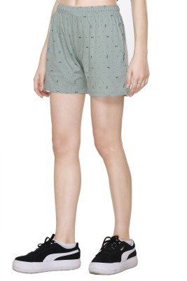 ELPIDA Printed Women Light Green Casual Shorts