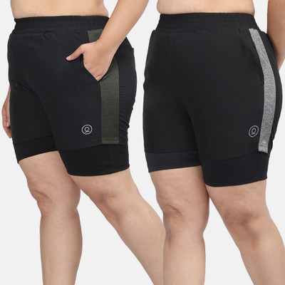 CHKOKKO Self Design Women Multicolor Running Shorts