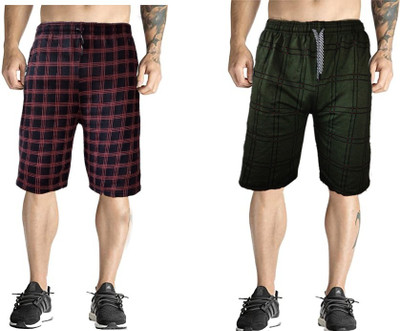 Sathvik Tex Checkered Men Multicolor Bermuda Shorts