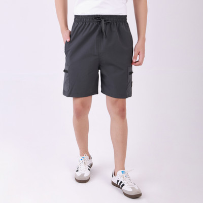 Lionies Solid Men Grey Sports Shorts