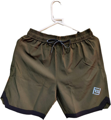 FitInOutFit Solid Men Green Running Shorts