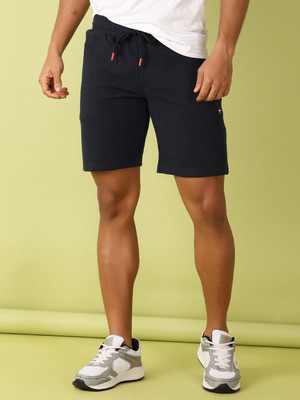V-MART Solid Men Dark Blue Regular Shorts