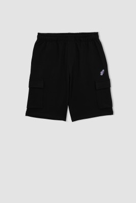 defacto Solid Men Black Casual Shorts