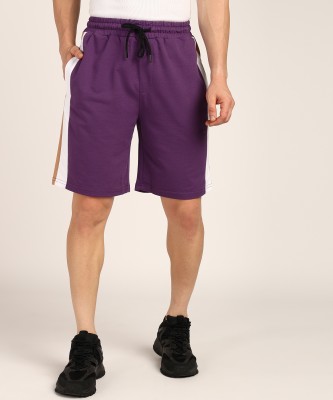 Trendyol Color Block Men Purple Basic Shorts