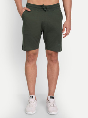 Asterisk Solid Men Dark Green Regular Shorts