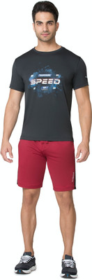 VAN HEUSEN Solid Men Red Regular Shorts