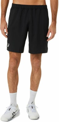 Asics Solid Men Black Sports Shorts