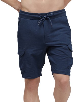 SPORTO Solid Men Blue Bermuda Shorts