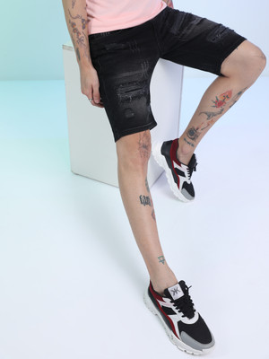 HIGHLANDER Solid Men Black Casual Shorts