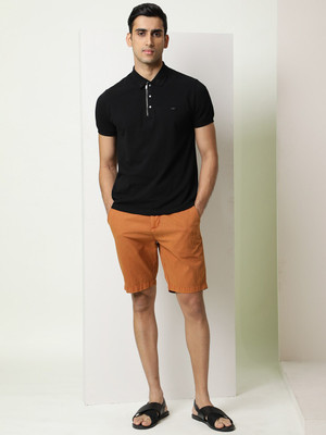 RARE RABBIT Solid Men Orange Regular Shorts
