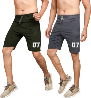 AMAZEE Solid Men Green, Grey Sports Shorts