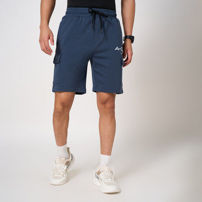 Ajile By Pantaloons Solid Men Blue Basic Shorts