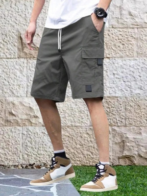 Blue dove Self Design Men Dark Grey Cargo Shorts