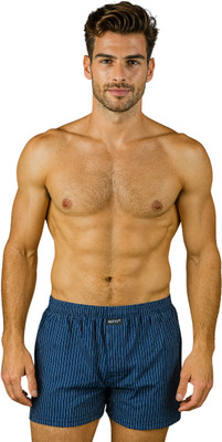 BUTT-Y Striped Men Blue Regular Shorts