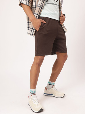 Kook N Keech Solid Men Brown Regular Shorts